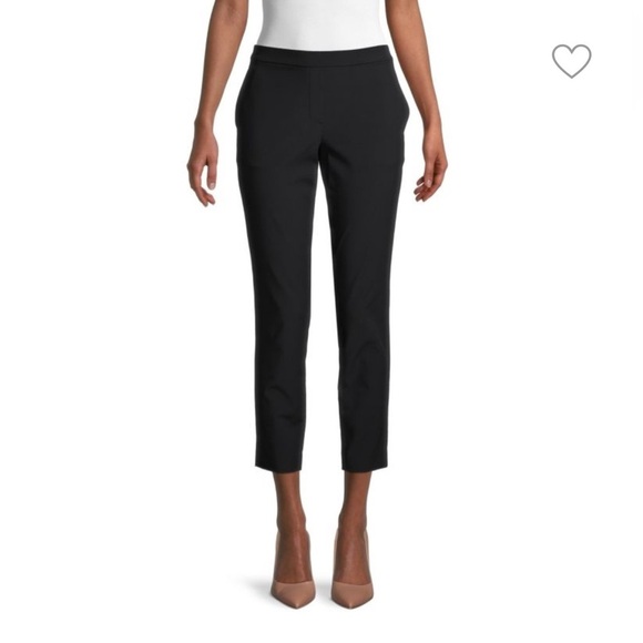 THEORY Thaniel Kenett Slim-Fit Pants Black Straight Trousers Basic Career Size 6